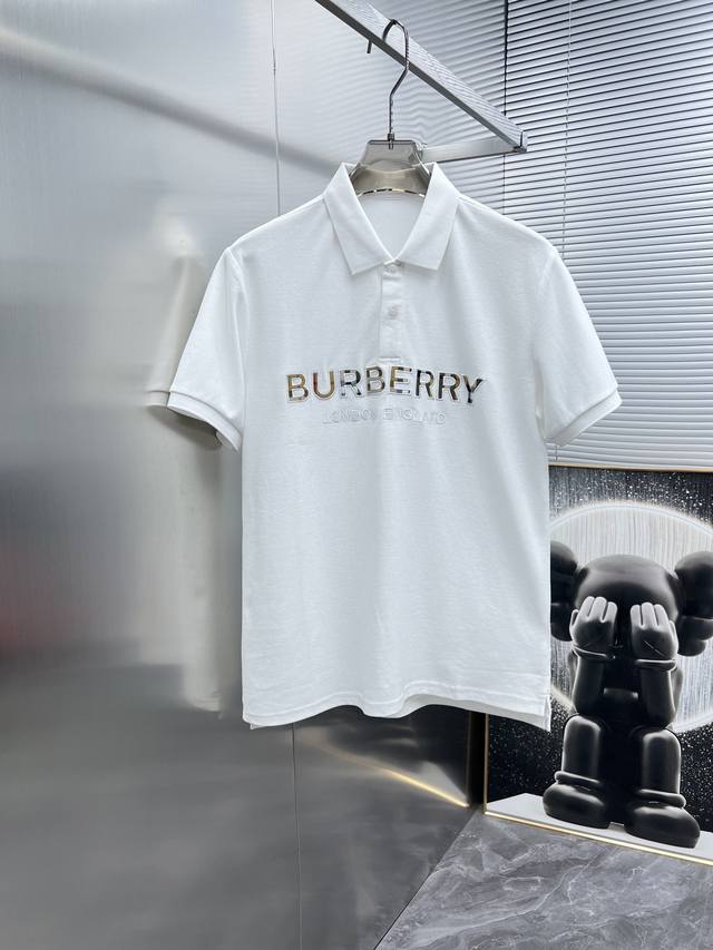 巴宝莉 Burberry 2024Ss夏季新款 翻领短袖t恤 Polo衫 高端版本 专柜定制面料 透气舒适度高 细节无可挑剔 品牌元素设计理念 体现高品质 手感